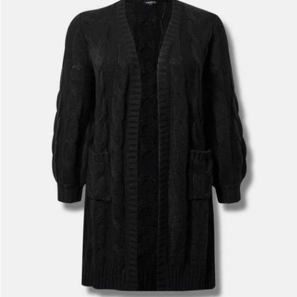 🌴 NWOT - Torrid Open Cable Knit Coatigan Cardigan Size 3